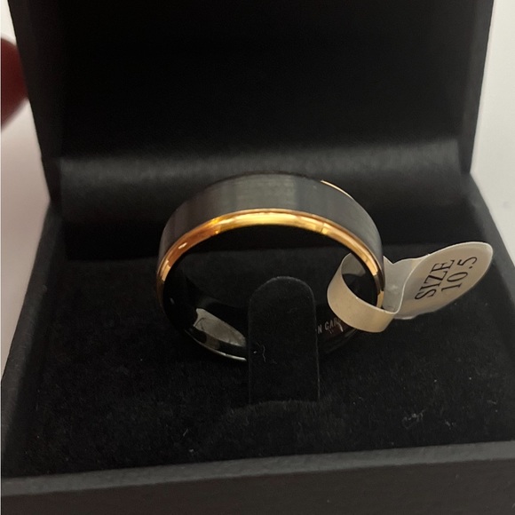 King Will  Gold And Black Plated Tungsten Carbide 8mm Ring Size 10 New - Picture 3 of 16